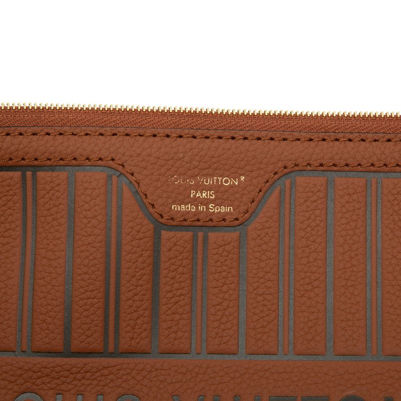 Louis Vuitton Monogram Neverfull Inside Out MM Pouch Brown Leather — view 5