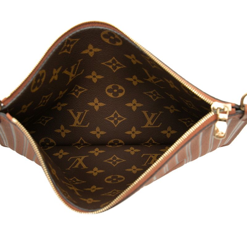 Louis Vuitton Monogram Neverfull Inside Out MM Pouch Brown Leather — view 4