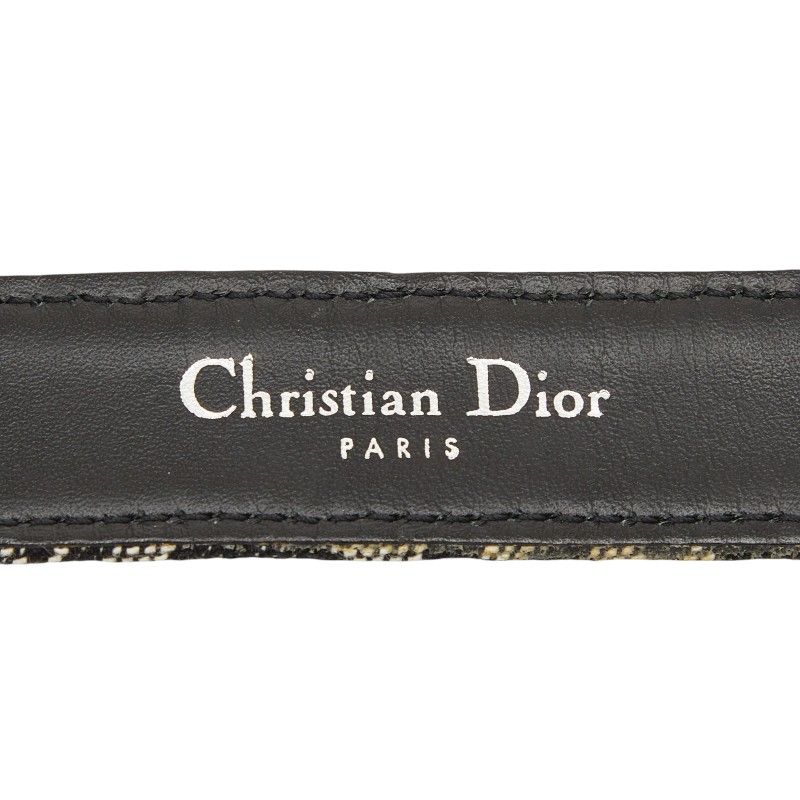 Dior Trotter CD Logo Buckle 70 Black White Canvas Leather 1- Belt — view 7
