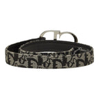 Dior Trotter CD Logo Buckle 70 Black White Canvas Leather 1- Belt — view 3
