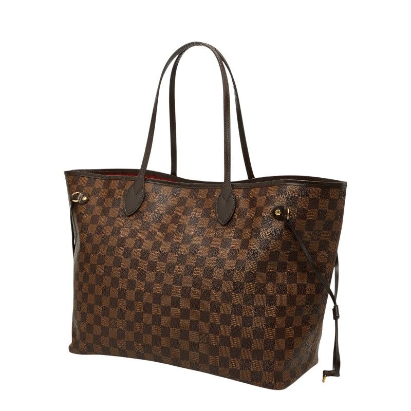 Louis Vuitton Damier Neverfull GM Tote Shoulder Bag Brown Leather — view 2