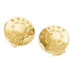Celine Logo Round Earrings Gold Plated