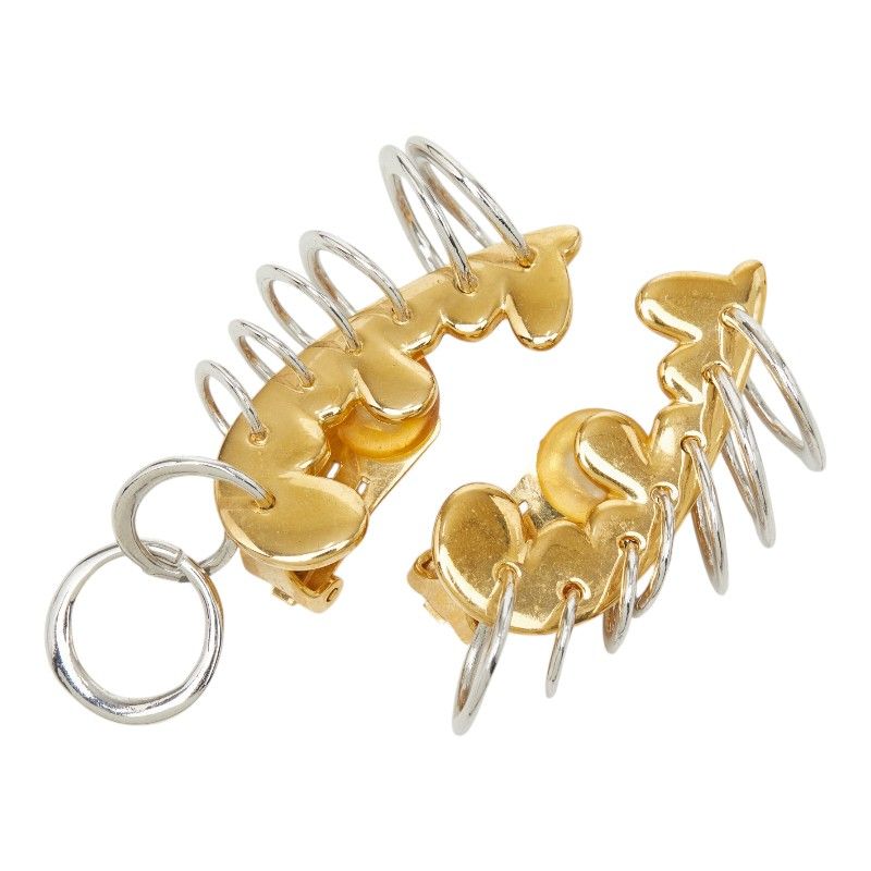 Dior Earrings Silver Gold Metal Plated — view 2