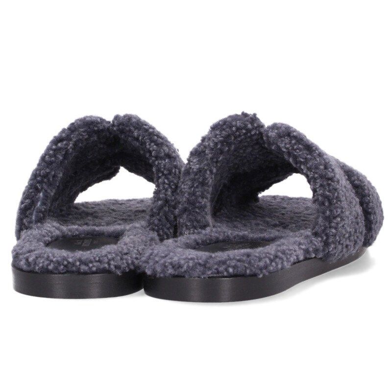 Hermes Izmir Motif Fleece Flat Sandals — view 3