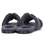 Hermes Izmir Motif Fleece Flat Sandals — view 3
