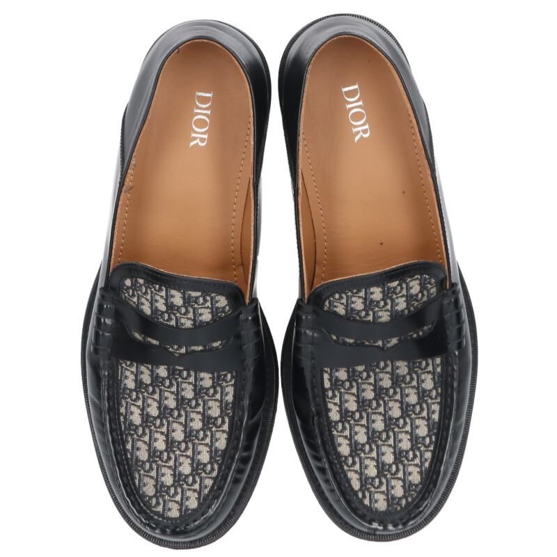 Dior Oblique All Over Leather Loafers Shoes — view 4
