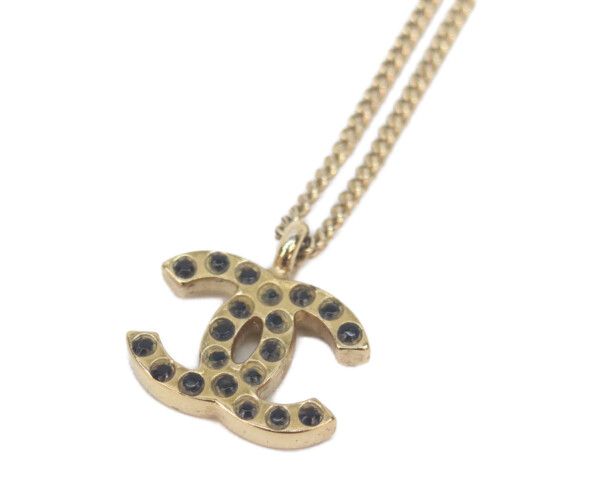 Chanel CC Logo Black Stone Necklace — view 9