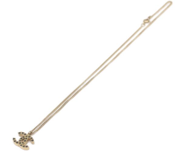 Chanel CC Logo Black Stone Necklace — view 2