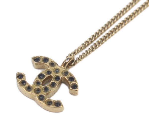 Chanel CC Logo Black Stone Necklace