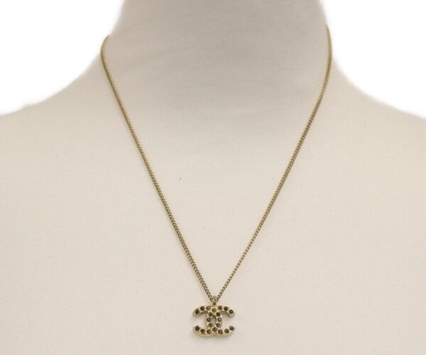 Chanel CC Logo Black Stone Necklace — view 8