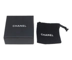 Chanel Black Enamel CC Logo Hoop Earrings — view 6