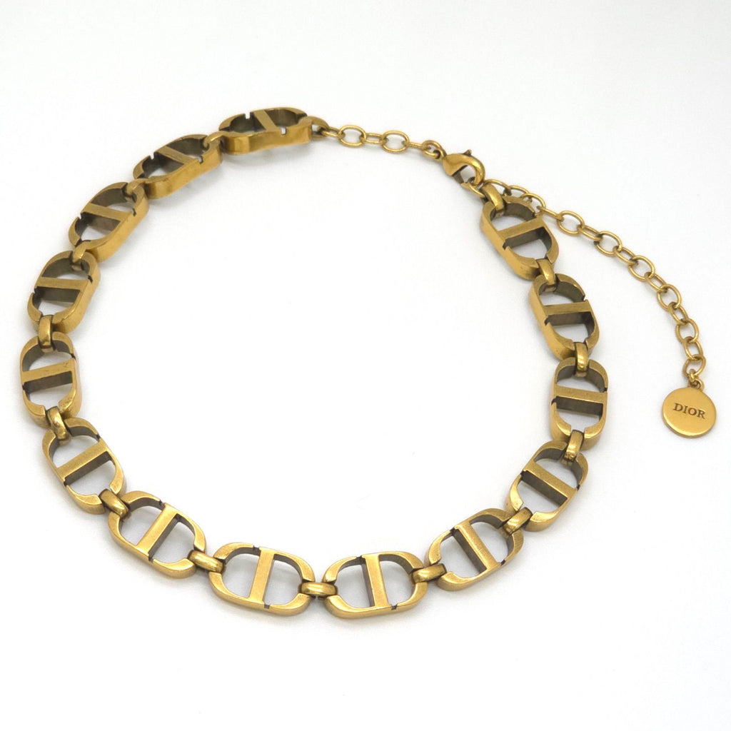 Dior 30 Montaigne Short Necklace Choker 30.5 37 cm CD Signature Gold