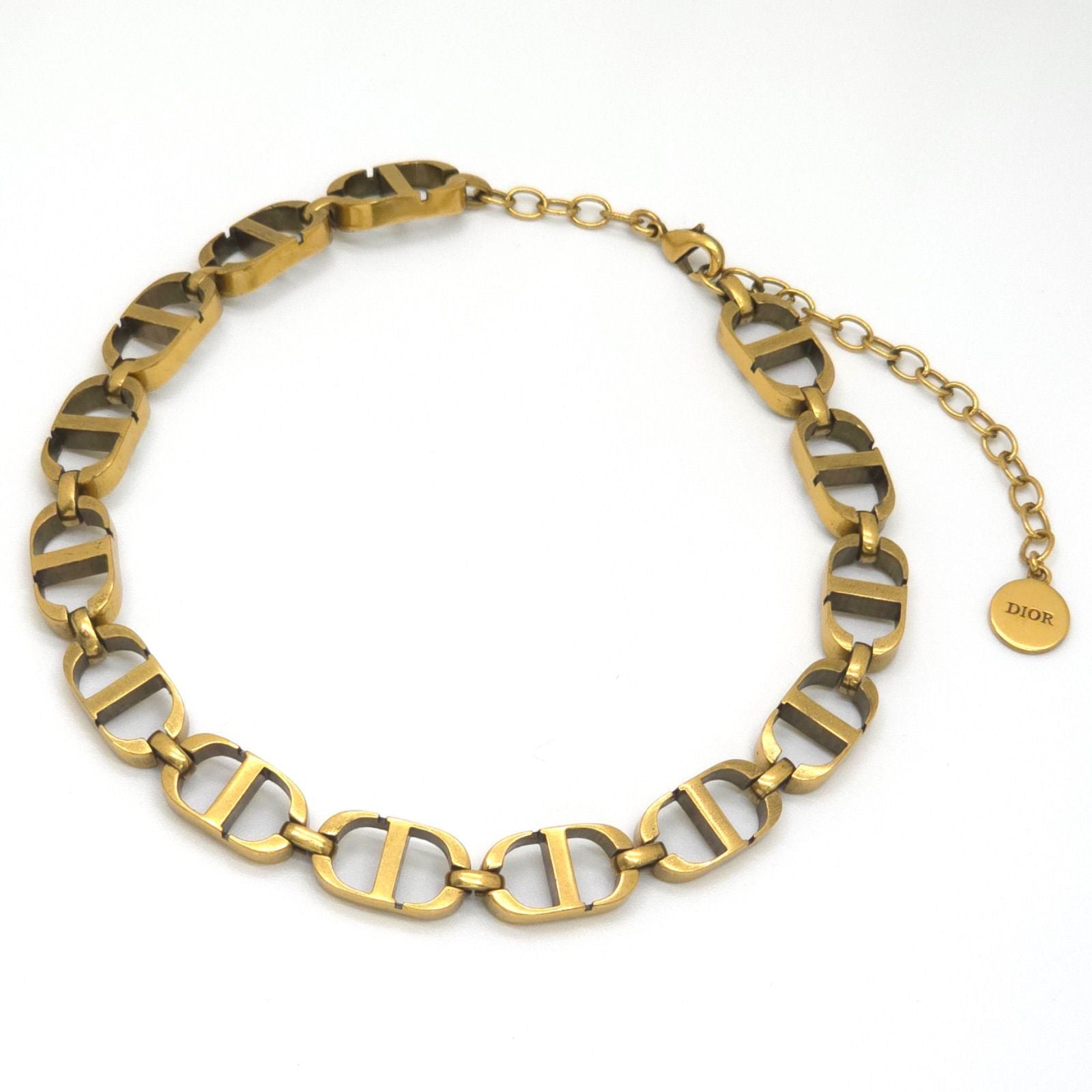 Dior 30 Montaigne Short Necklace Choker 30.5 37 cm CD Signature Gold
