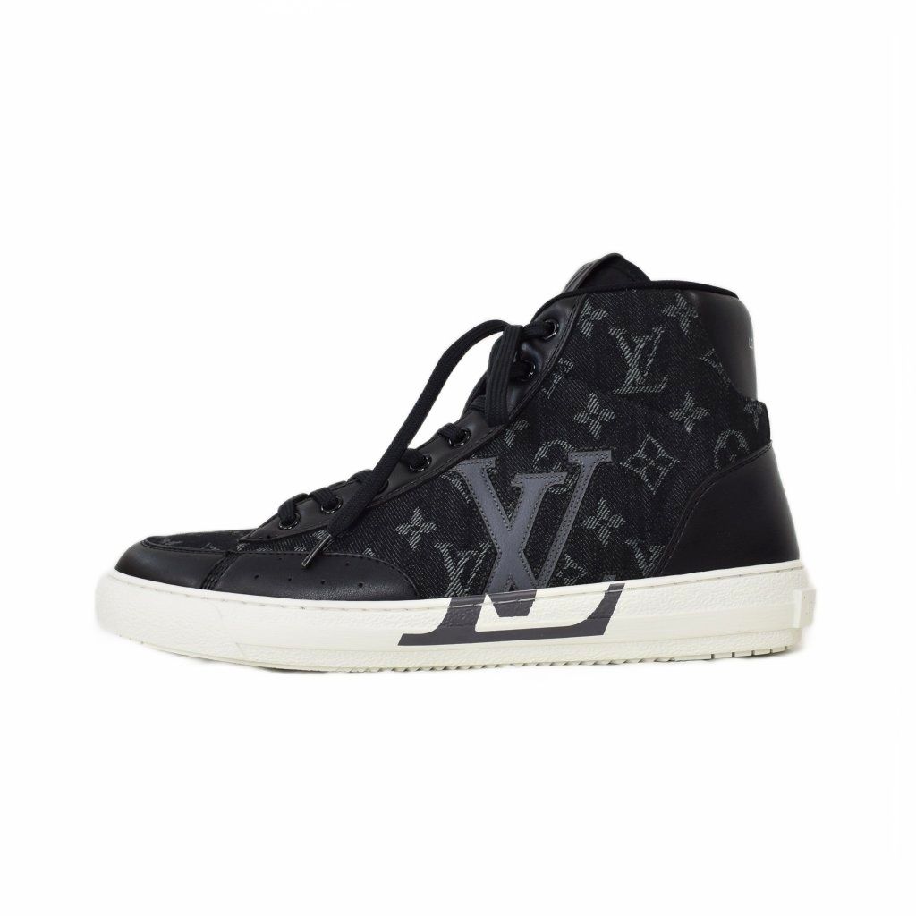 Louis Vuitton Charlie Line Monogram High Cut Sneakers 8 Black