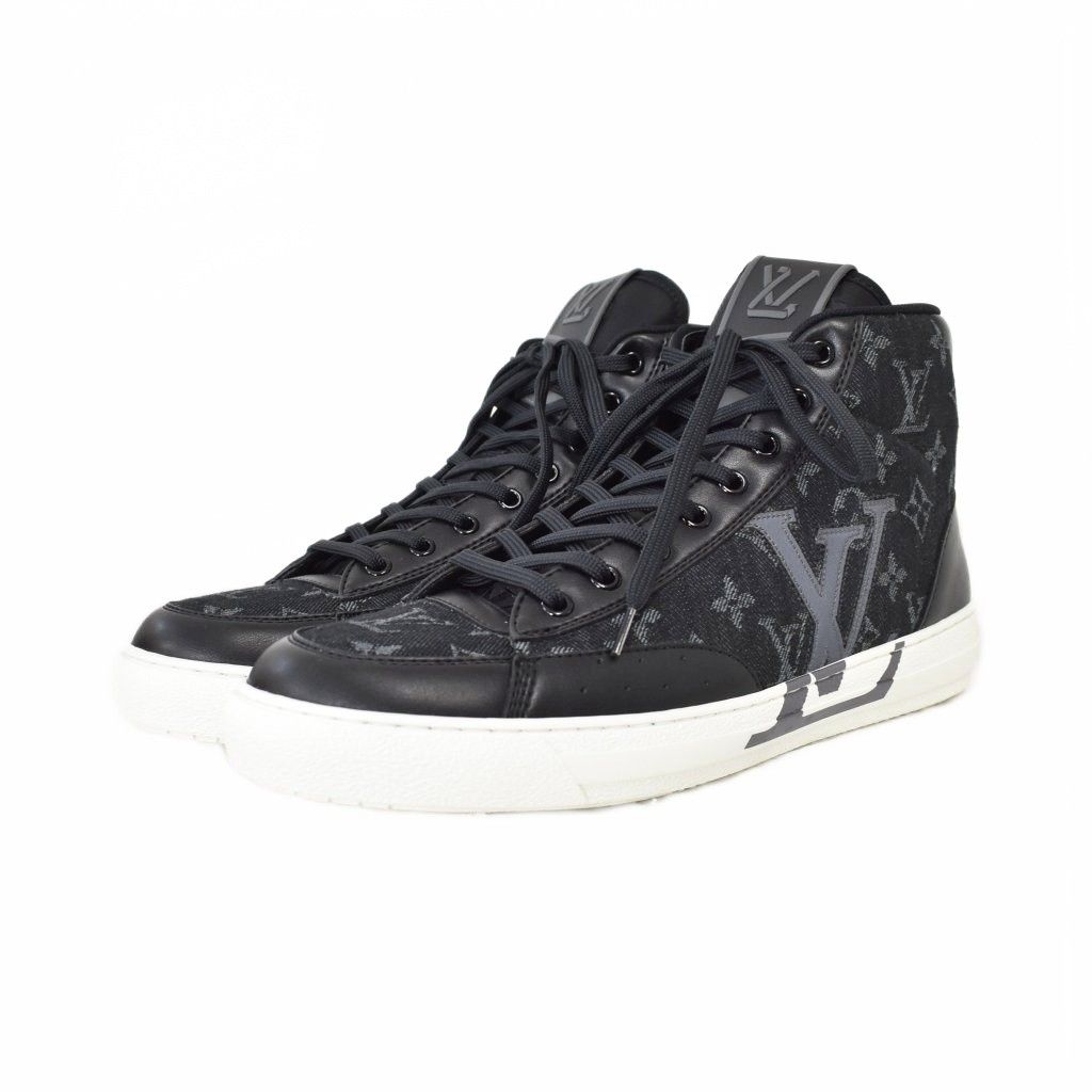 Louis Vuitton Charlie Line Monogram High Cut Sneakers 8 Black — view 2
