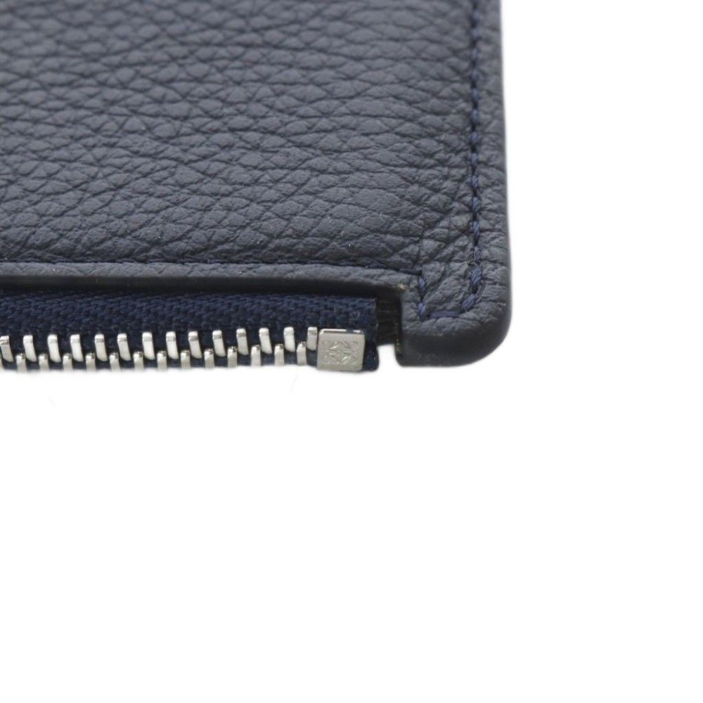 Loewe Coin Card Holder Fragment Case Anagram Leather Navy Silver — view 8