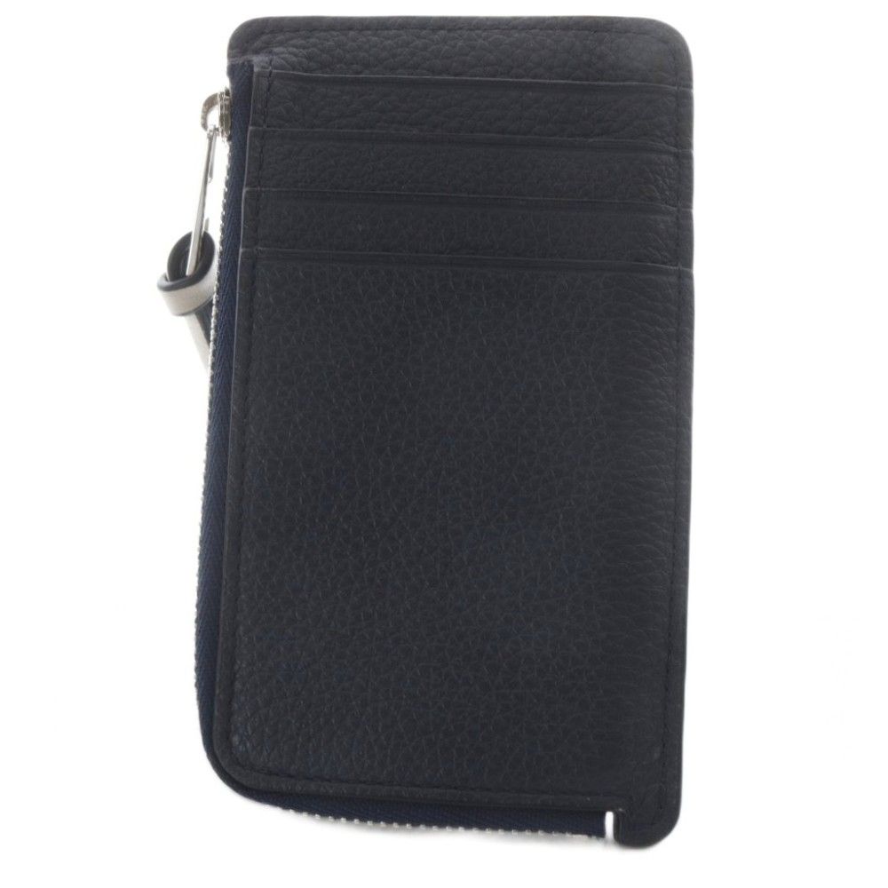 Loewe Coin Card Holder Fragment Case Anagram Leather Navy Silver — view 2