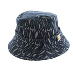 Dior Teddy Allover Small Brim Bucket Hat Denim Logo 58 Navy — view 5