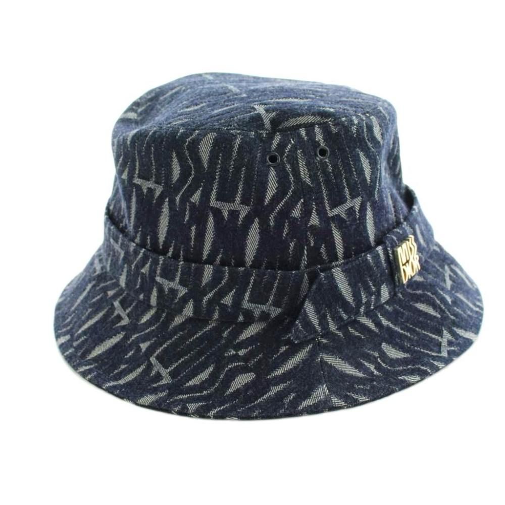 Dior Teddy Allover Small Brim Bucket Hat Denim Logo 58 Navy — view 5