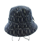 Dior Teddy Allover Small Brim Bucket Hat Denim Logo 58 Navy — view 3