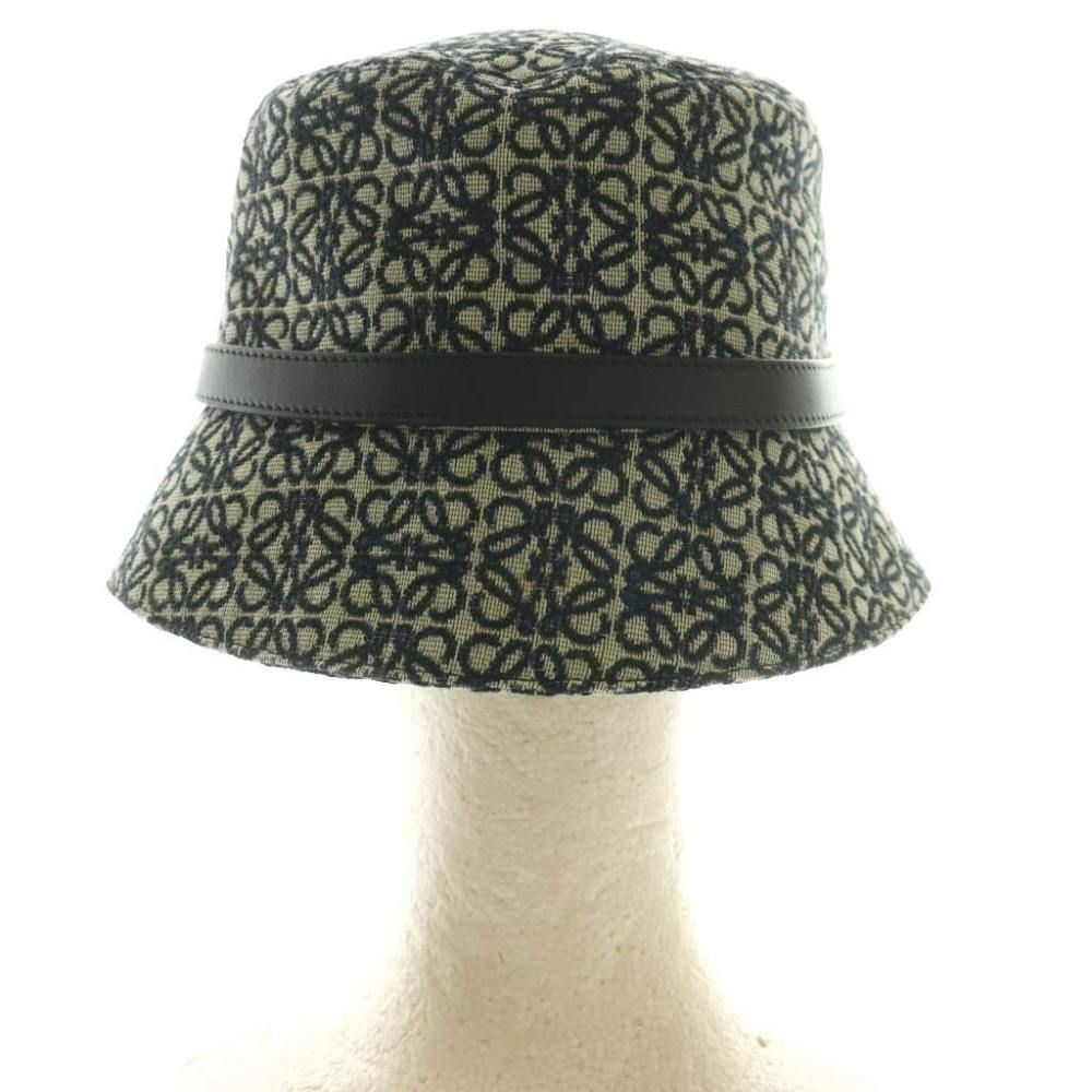 Loewe Anagram Bucket Hat Jacquard Calf Leather Gray SS — view 5