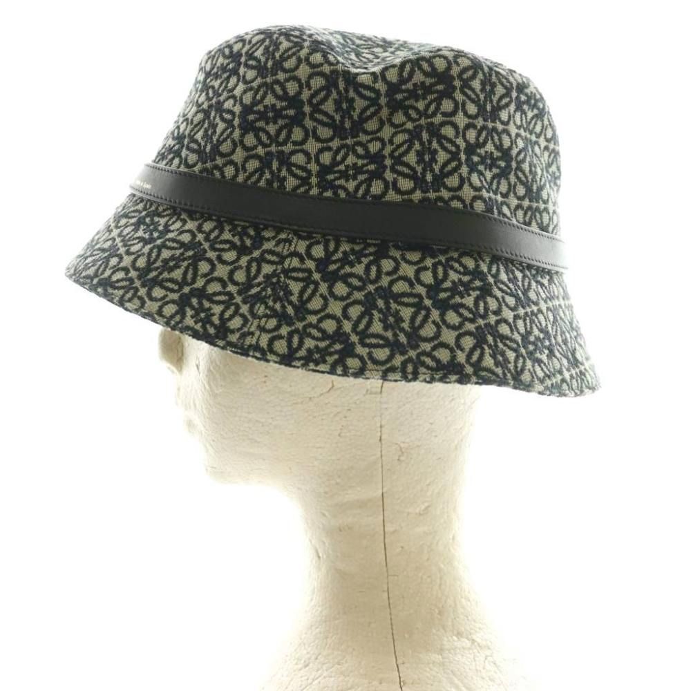 Loewe Anagram Bucket Hat Jacquard Calf Leather Gray SS — view 4