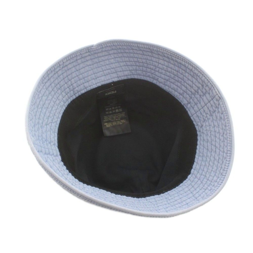 Fendi Bucket Hat Logo Embroidery S Blue — view 6