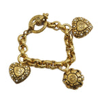 Loewe Vintage Bracelet Anagram Heart Charm Mantel Pearl Gold