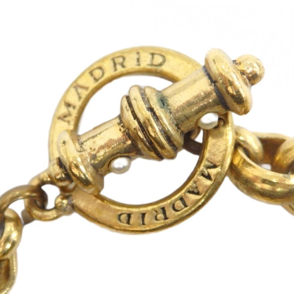 Loewe Vintage Bracelet Anagram Heart Charm Mantel Pearl Gold — view 3