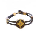 Louis Vuitton Monogram Bracelet Full Brown Gold Color KH