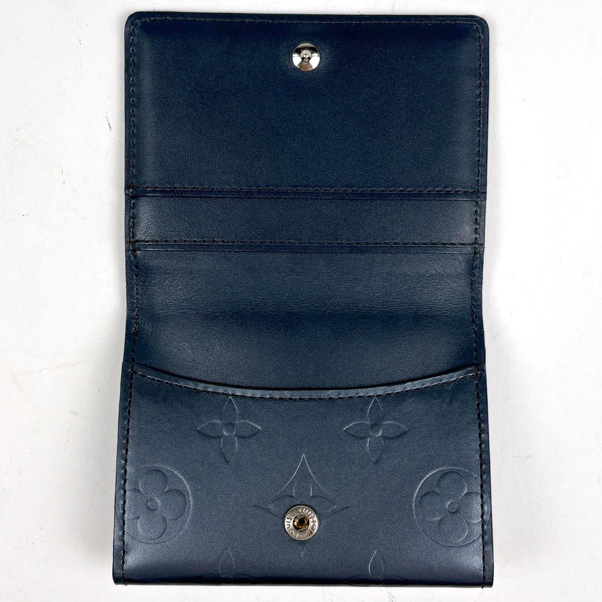 Louis Vuitton L'Adoree Coin Purse Card Holder Bifold Monogram Matte Navy — view 6