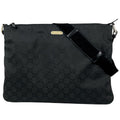 Gucci GG Pattern Shoulder Bag Nylon Black