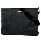 Gucci GG Pattern Shoulder Bag Nylon Black