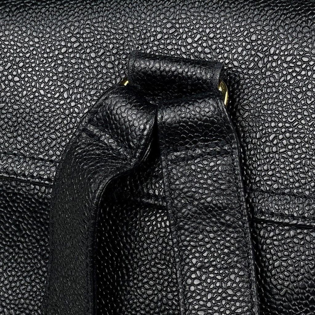Chanel Triple CC Logo Backpack Caviar Leather Black — view 8