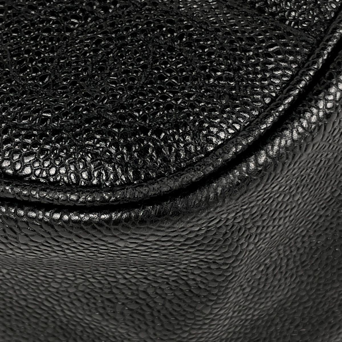 Chanel Triple CC Logo Backpack Caviar Leather Black — view 4