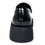 Chanel CC Logo Loafers Platform Shoes Leather Black — view 3