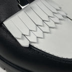 Hermes Moccasins Montmartre Logo Shoes Leather Black White — view 7