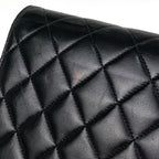 Chanel Single Flap Chain Shoulder Bag CC Logo Leather Black — view 5