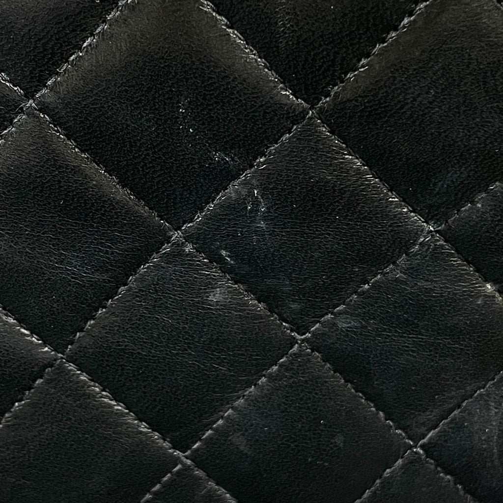 Chanel Single Flap Chain Shoulder Bag CC Logo Leather Black — view 9