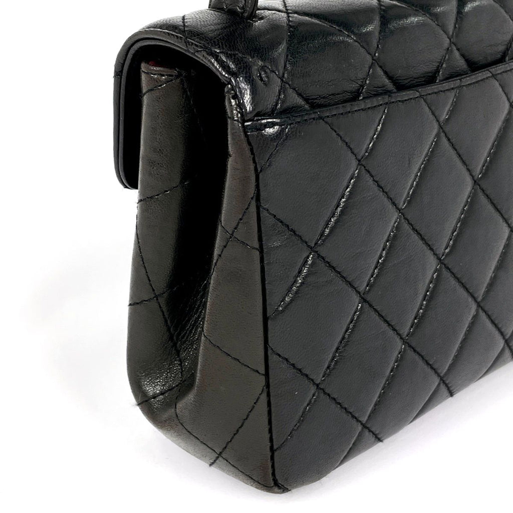 Chanel CC Logo Handbag Quilted Leather Black — view 4