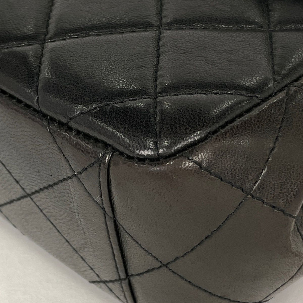 Chanel CC Logo Handbag Quilted Leather Black — view 3