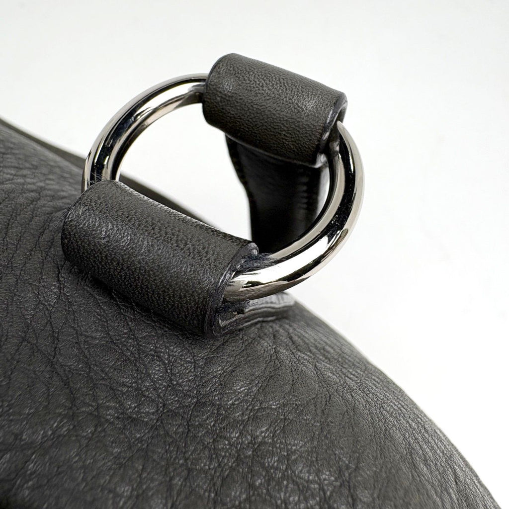 Saint Laurent Logo Tote Leather Gray — view 5