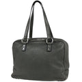 Saint Laurent Logo Tote Leather Gray