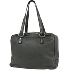 Saint Laurent Logo Tote Leather Gray