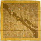 Hermes Carre 90 Lavoie Lactee Milky Way Scarf Silk Yellow Multicolor