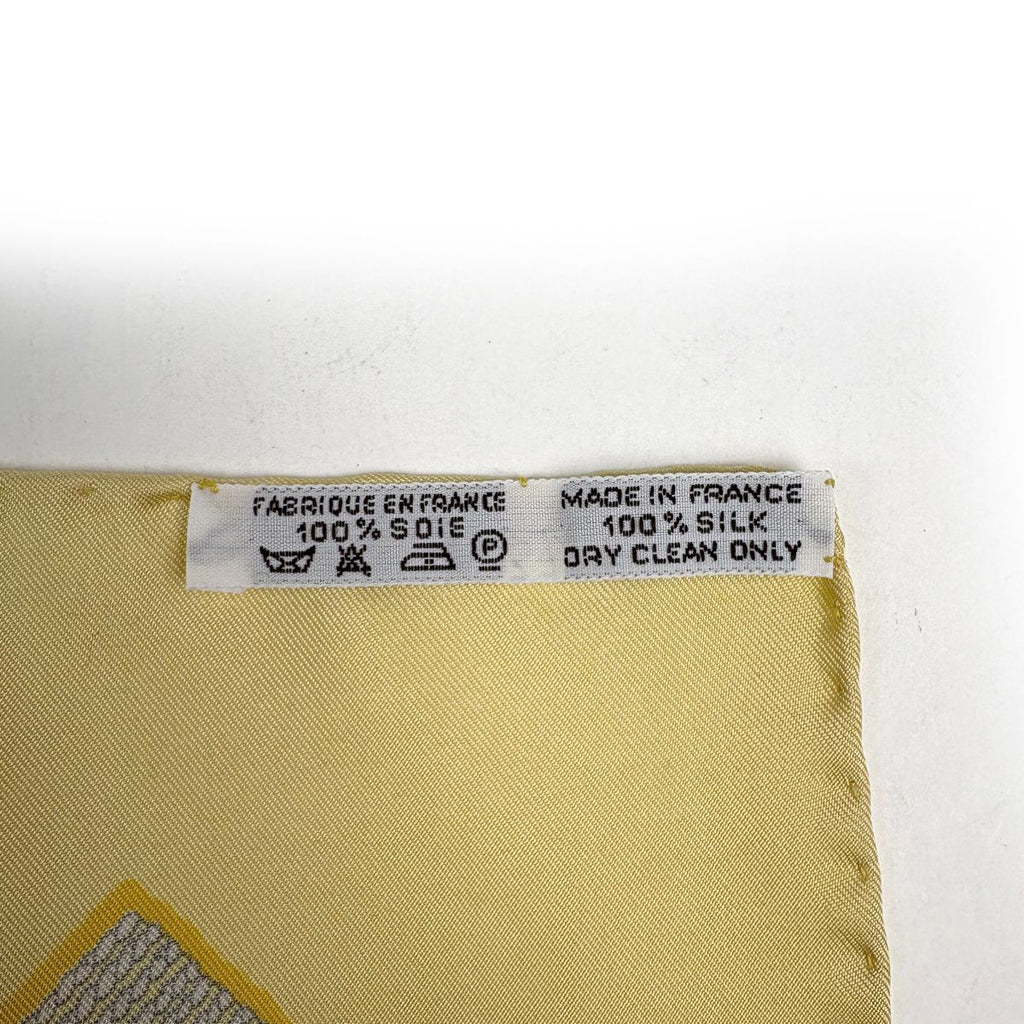 Hermes Carre 90 Chevaiix de Trait Taima Scarf Silk Yellow Multicolor — view 2