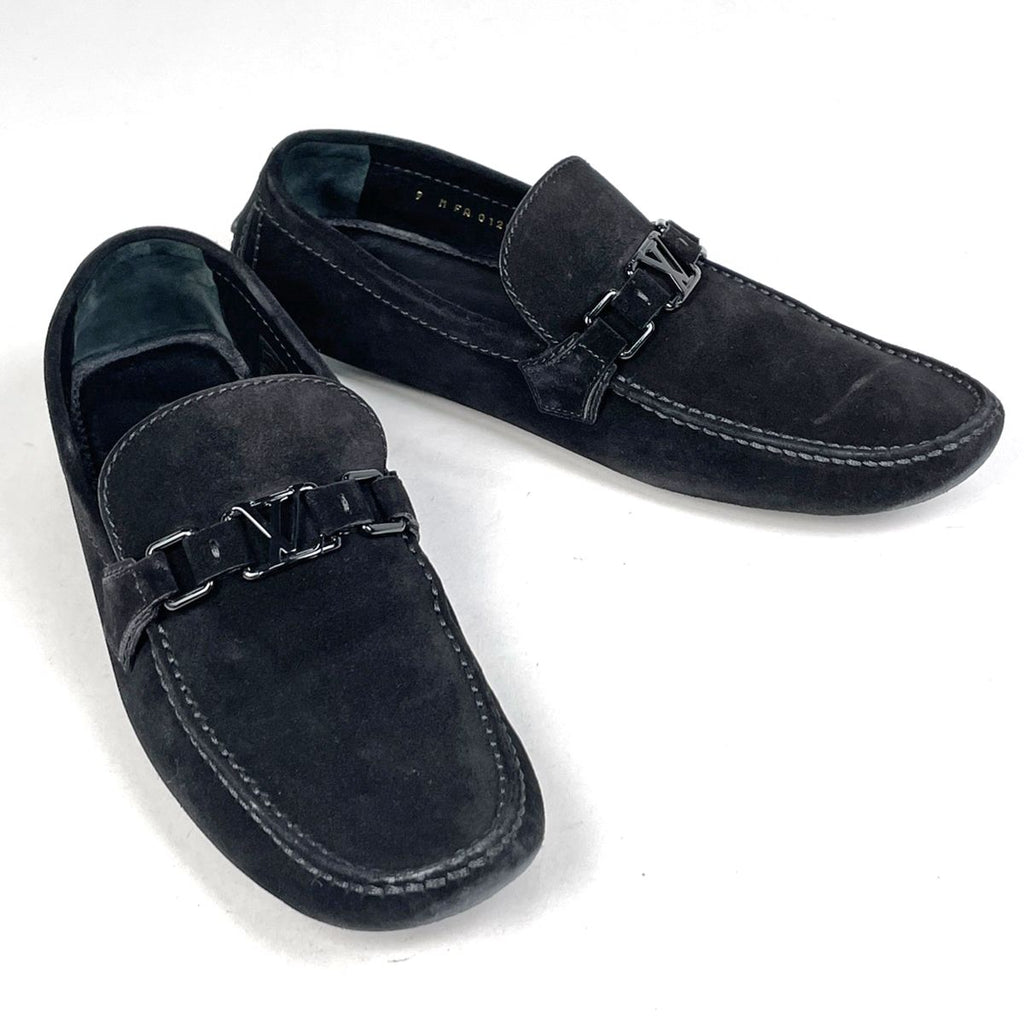 Louis Vuitton Monte Carlo Line Driving Shoes LV Leather Noir — view 8