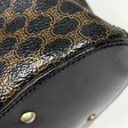 Celine Macadam Handbag Circle Handle Brown Black — view 3