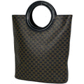 Celine Macadam Handbag Circle Handle Brown Black