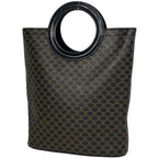 Celine Macadam Handbag Circle Handle Brown Black